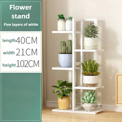 Étagère plante en bois massif pour balcon - AF