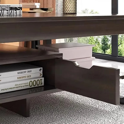 Table basse bois blanc en forme de rectangle -