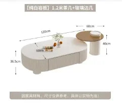 Table basse bois moderne apparence ovale - 120cm 60cm