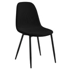 Chaise salle à manger noir en velours côtelé 4 ensembles -