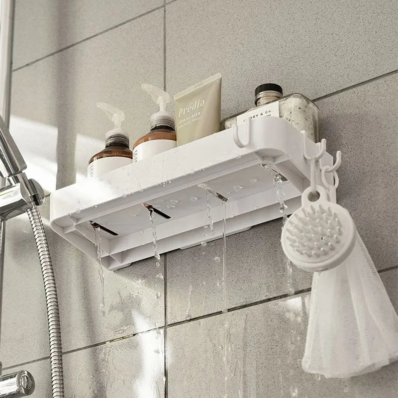 Étagère blanche pour douche -