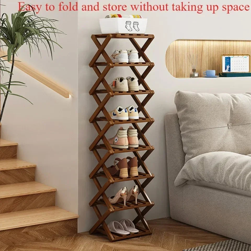 Meuble à chaussure bois massif de bambou -