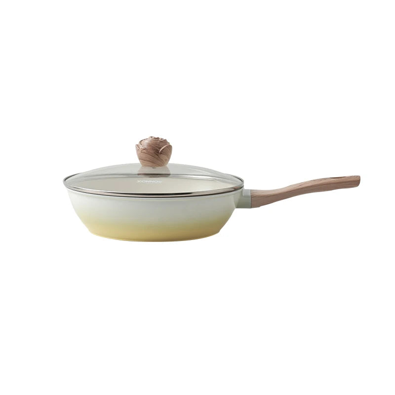 Poêle céramique avec couvercle moderne - Jaune