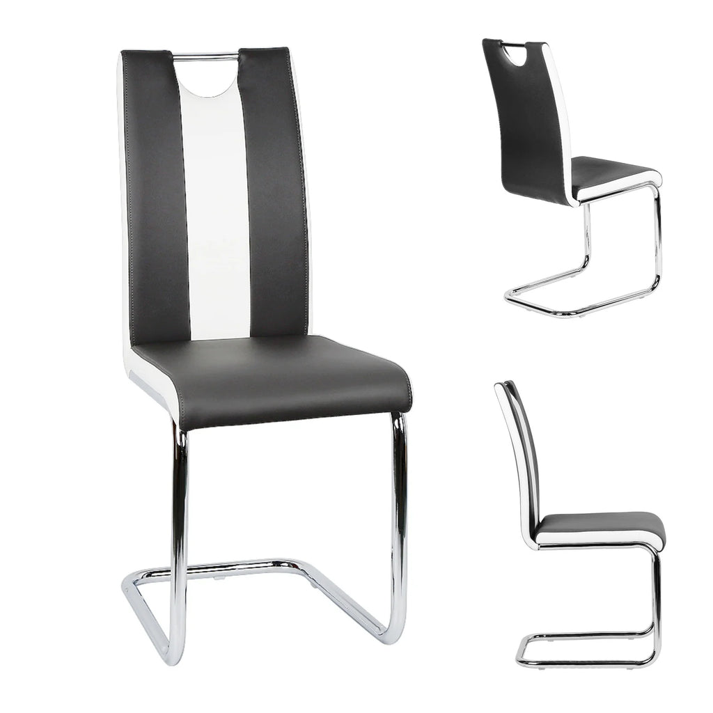 Chaise salle à manger en cuir artificiel moderne 2 ensembles -