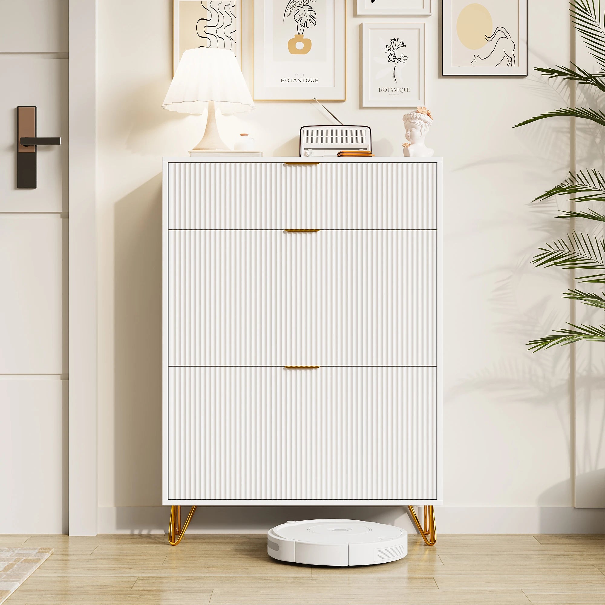 Meuble à chaussure dispositif anti basculement -