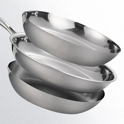 Poêle inox 28 cm couleur argenté -