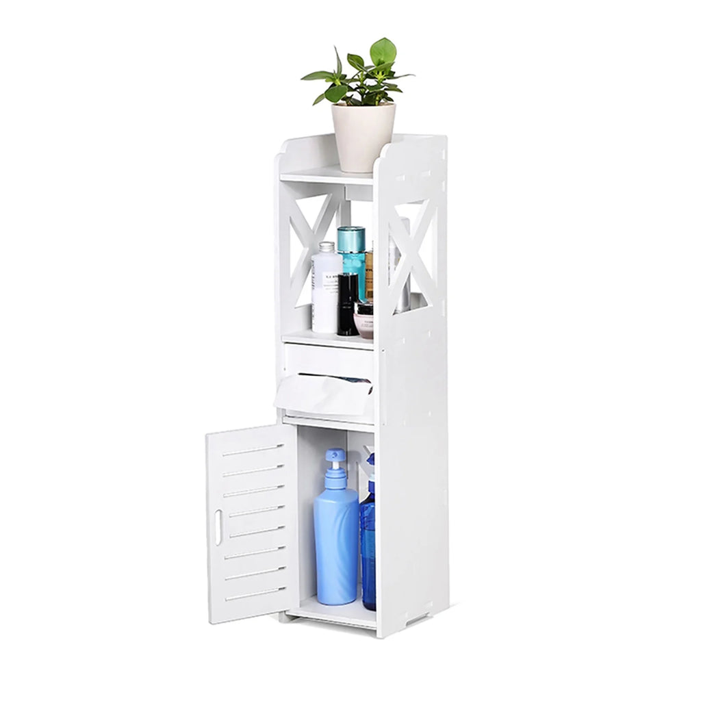 Petite étagère salle de bain blanche -