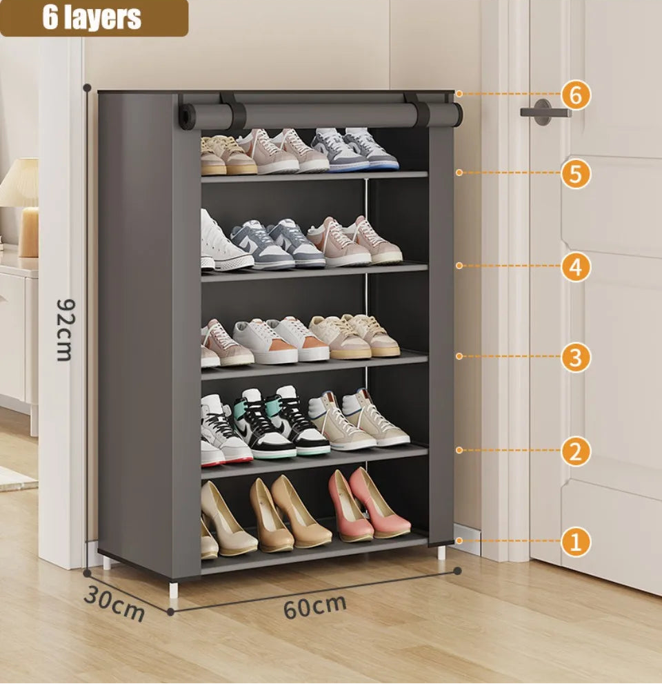 Meuble à chaussure fin et haut - 1 Pcs 6 couches