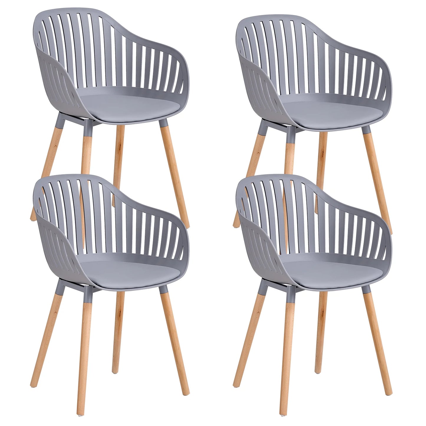 Chaise salle à manger plastique originale 4 ensembles - Gris Chaise salle à manger