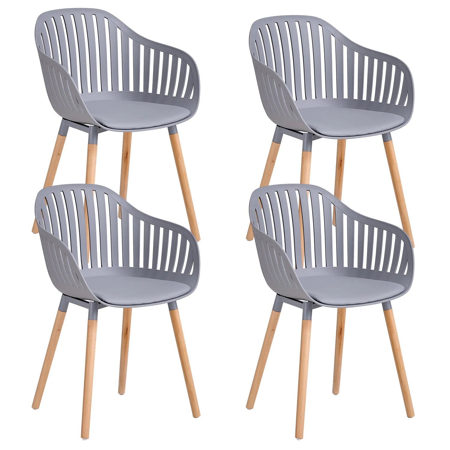 Chaise salle à manger plastique originale 4 ensembles - Gris Chaise salle à manger