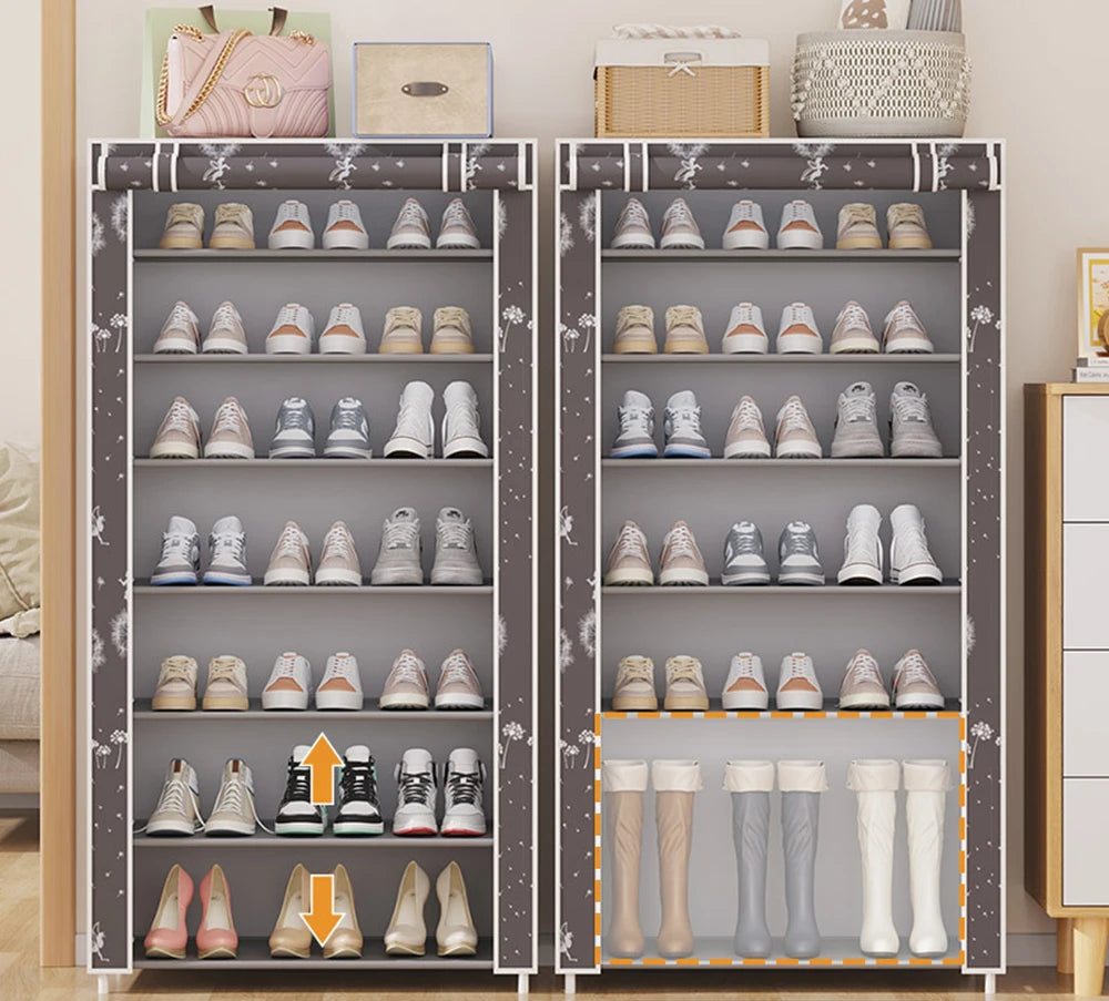 Meuble à chaussure fin et haut -
