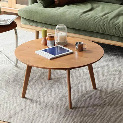 Table basse bois massif ronde de taille moyenne -