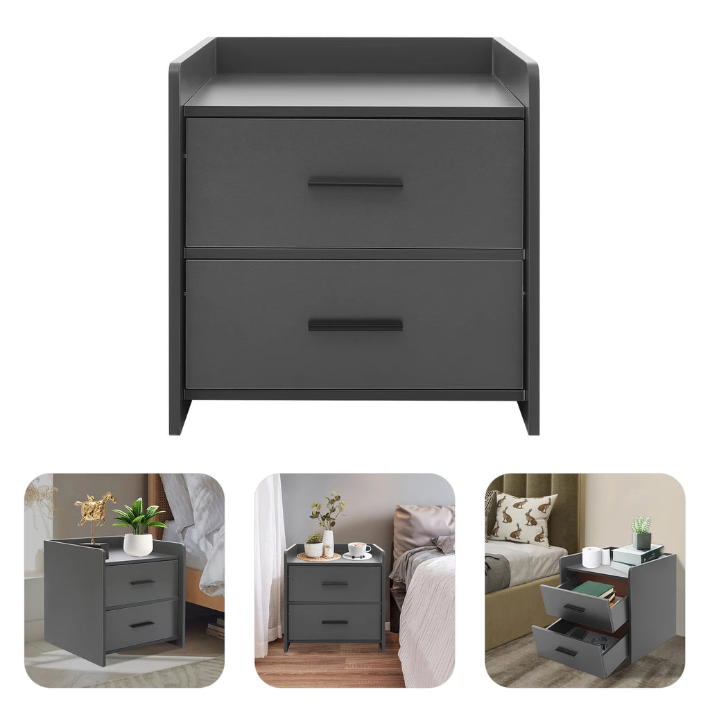 Table de chevet idéale pour chambre à deux tiroirs -