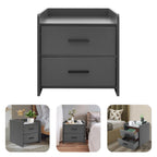 Table de chevet idéale pour chambre à deux tiroirs -