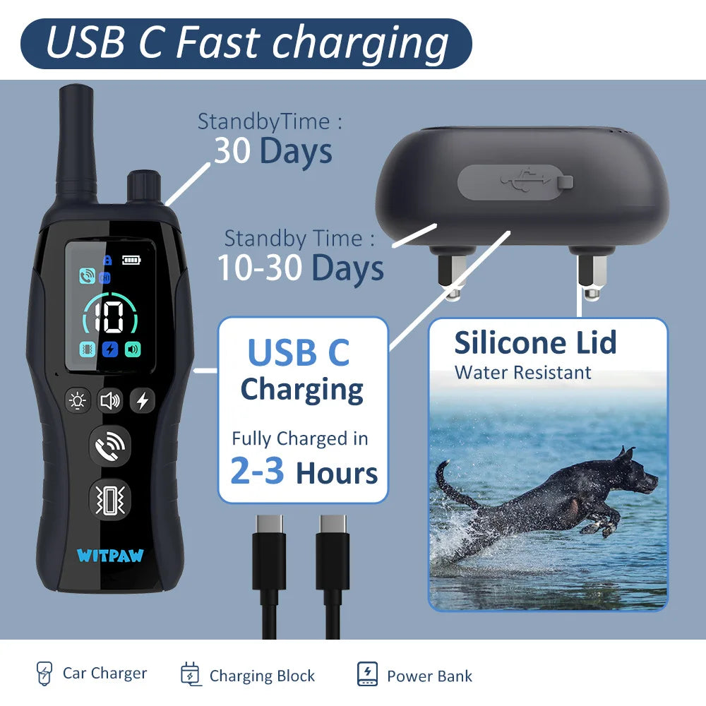 collier anti aboiement avec télécommande + USB rechargeable -