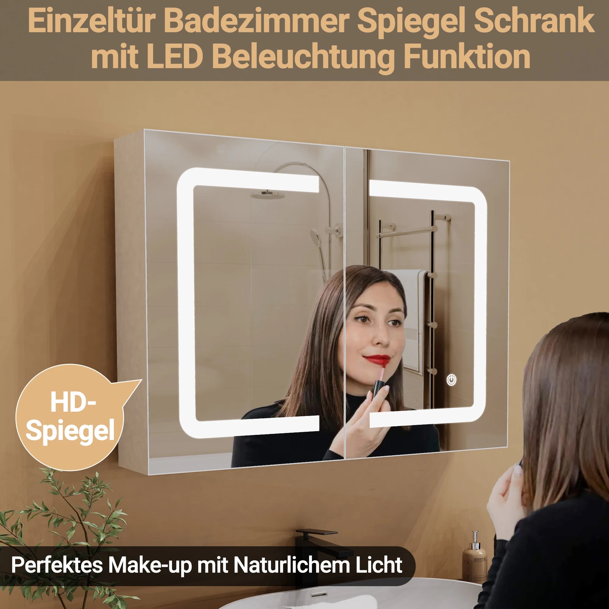 Petit meuble salle de bain mural à led -