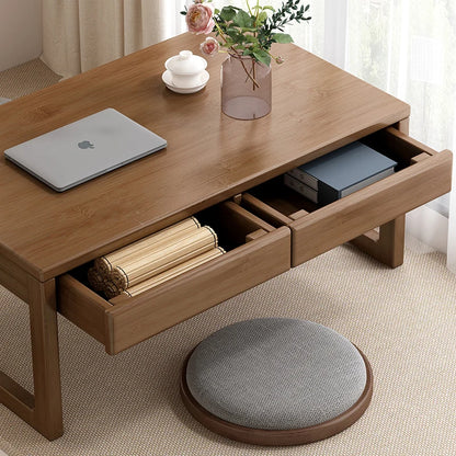 Table basse bureau japonais en bois naturel -