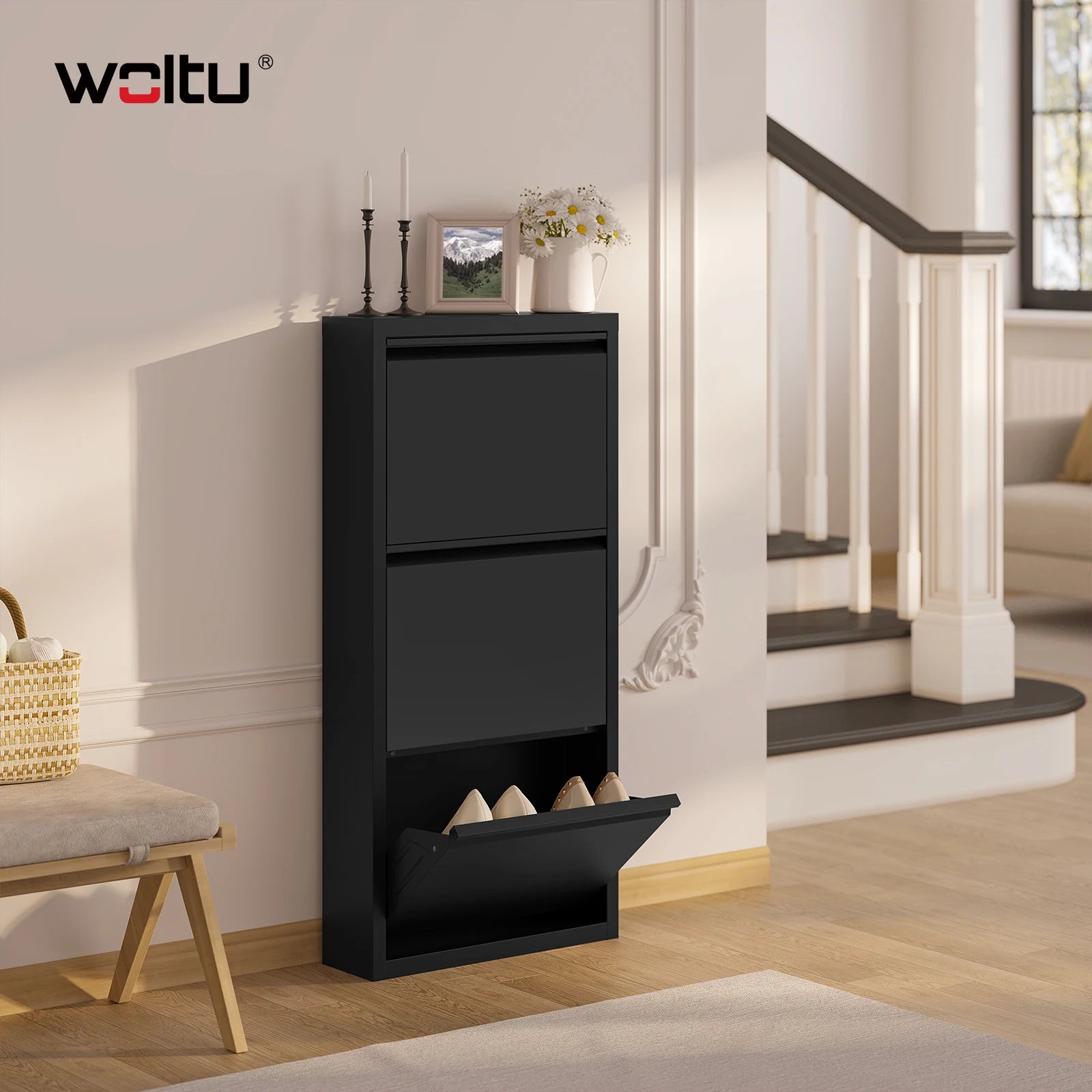 Étagère chaussures solide de 50x106x15cm -