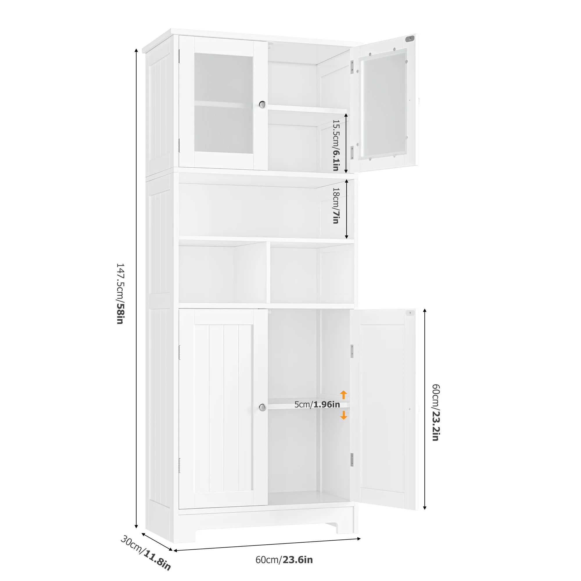 Meuble de rangement de style armoire de cuisine haute en bois -