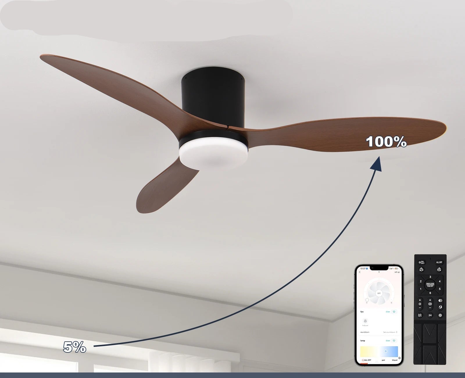ventilateur silencieux Moderne Noir Blanc - Nordantic