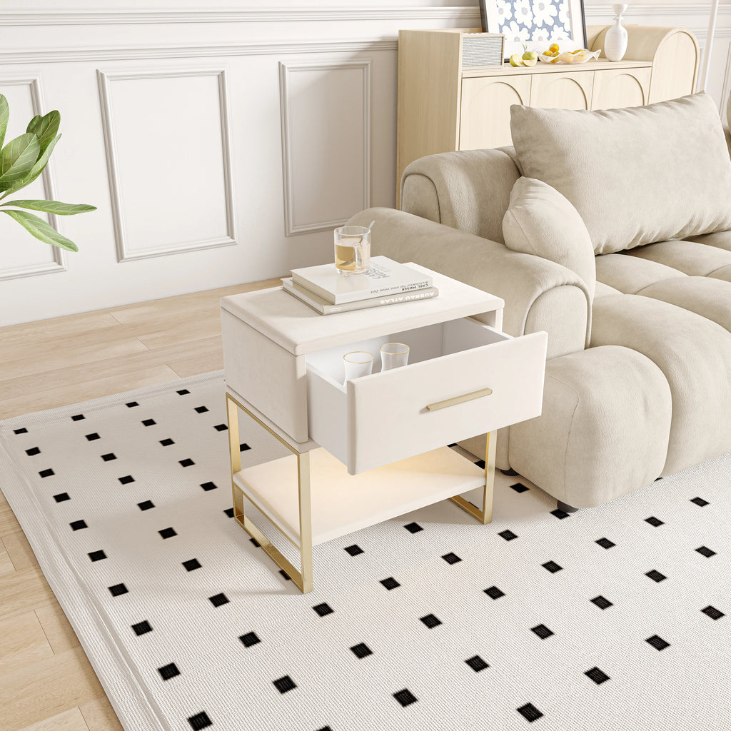 Table de nuit ado blanche 1 pièce -