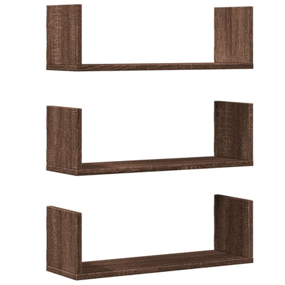 étagère murale livre 3 pcs Blanc 58x18x18 cm - Kaki sombre
