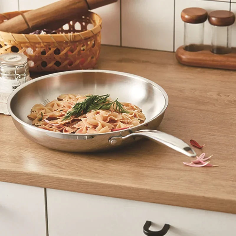 Poêle inox sans revêtement à triple couches -