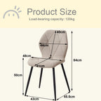 Chaise salle à manger marron / Beige / Vert en lin par lot de 2/4/6 pièces -