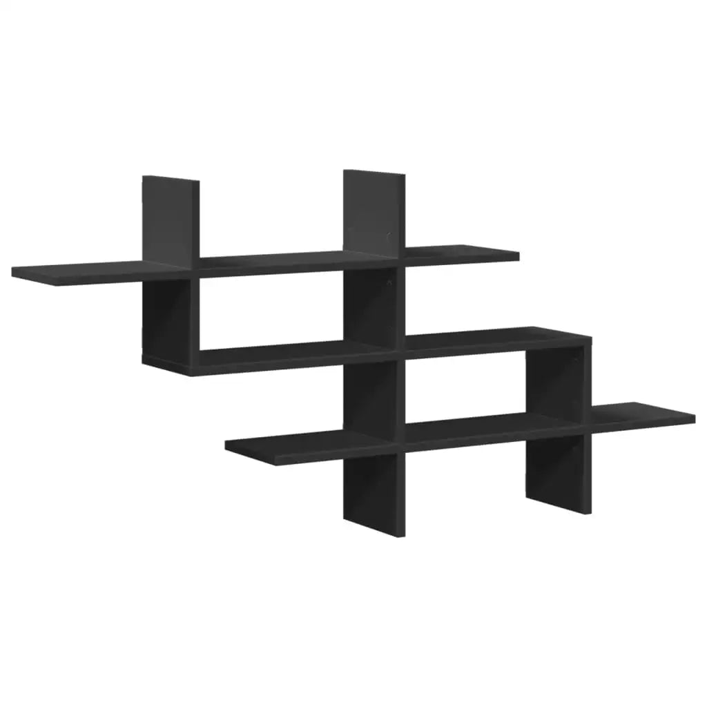 étagère murale fixation invisible 124.5x18x60.5 cm - Noir