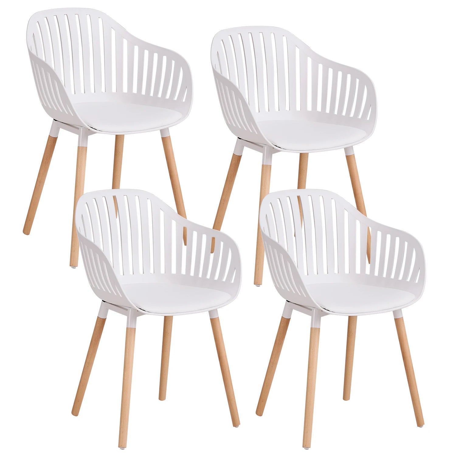 Chaise salle à manger plastique originale 4 ensembles - Blanc Chaise salle à manger