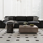 Table basse bois carré avec rayure en déco -