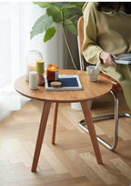 Table basse bois massif ronde de taille moyenne -