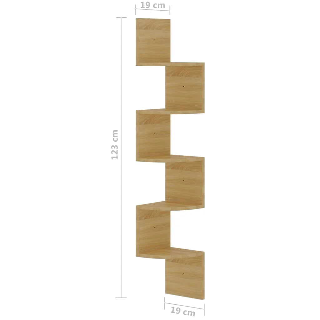 étagère murale d'angle 19x19x123 cm -