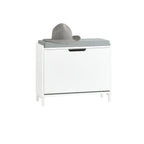 Meuble à chaussure avec espace de rangement et coussin d'assise 60x52x24cm -