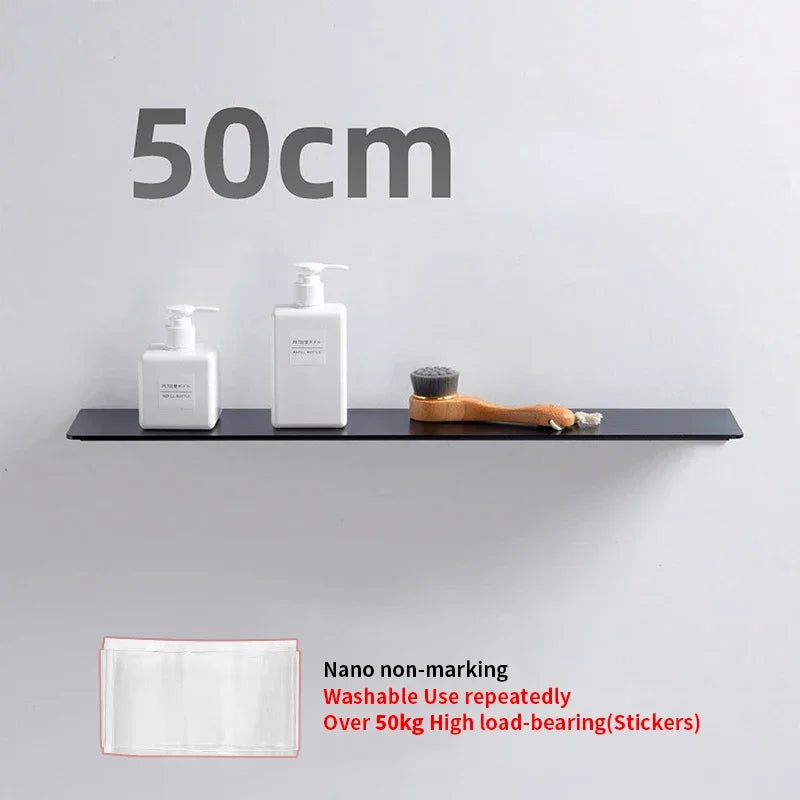 Étagère salle de bain flottante murale - Noir-50CM