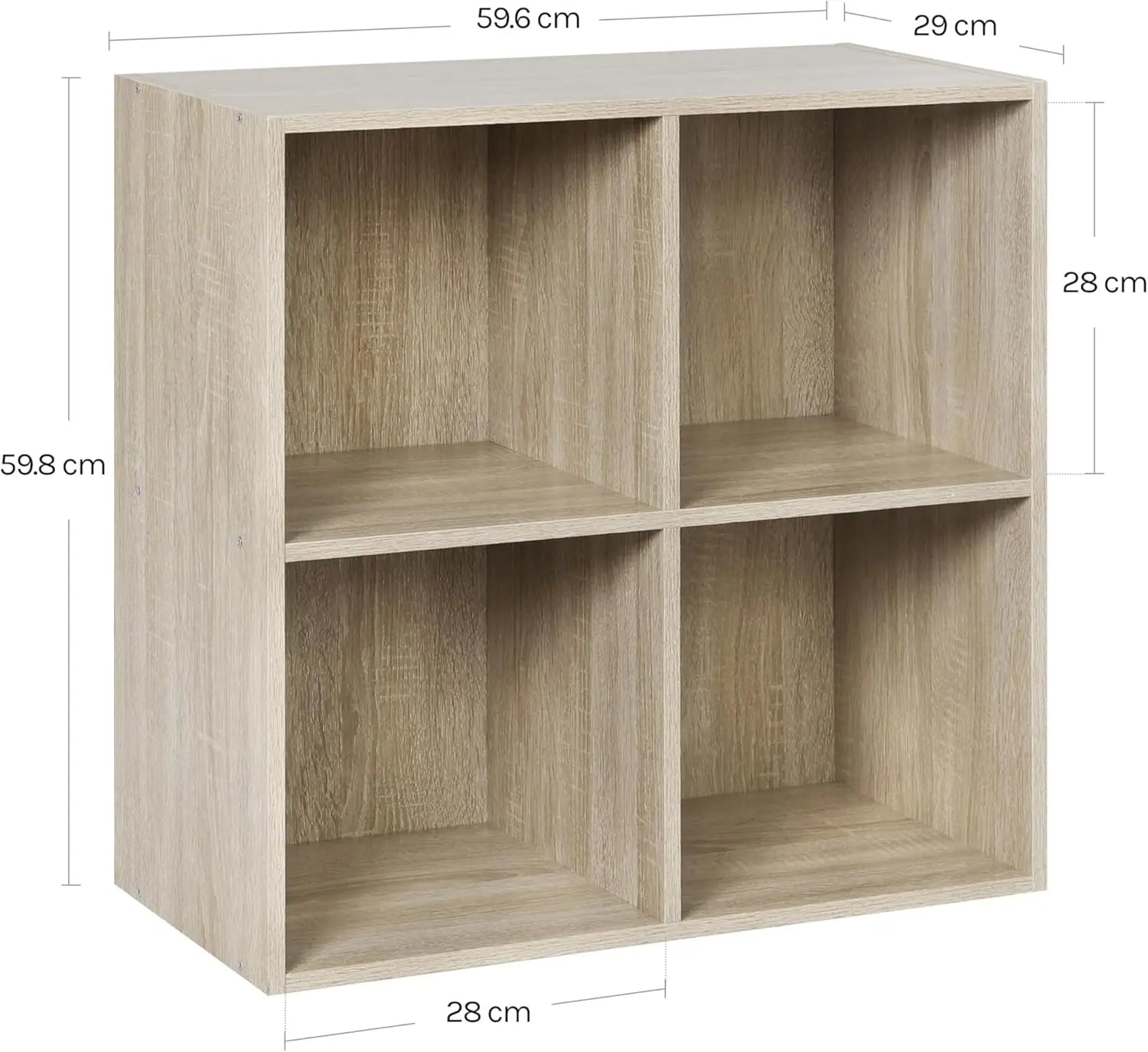 Étagère cube rangement en bois - Oak 29x59.6x59.8cm Étagère cube