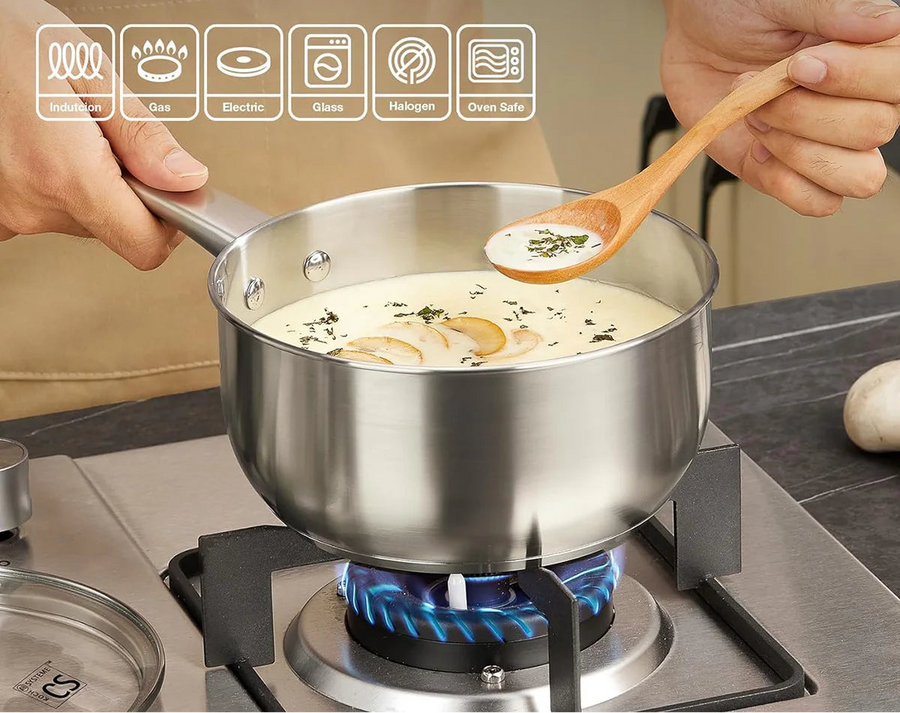 Casserole inox 1 litres avec couvercle