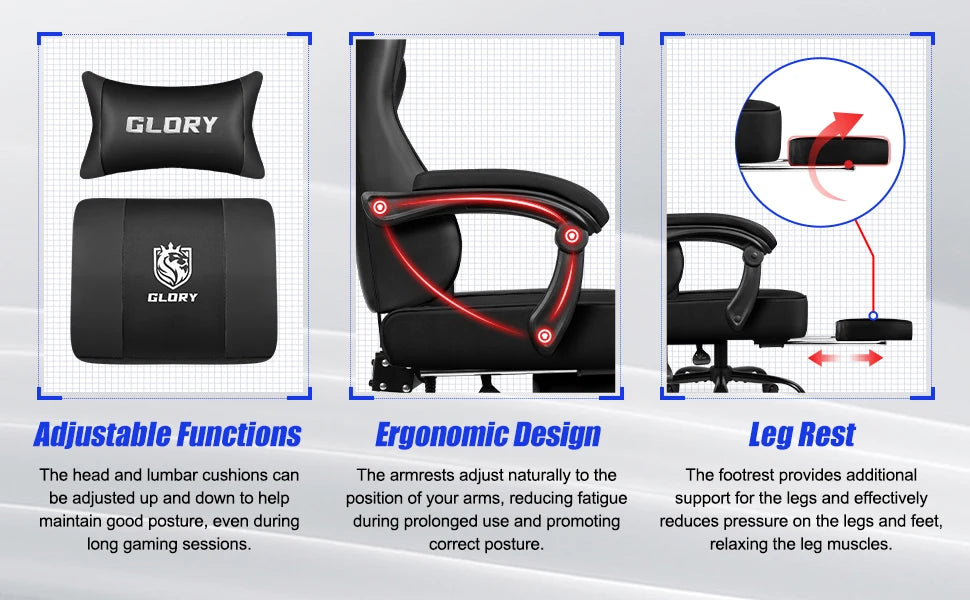 Chaise de bureau gaming ergonomique -
