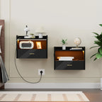 Table de chevet suspendu design flottante en option noir /blanc - 2 PCS Noir Table de chevet