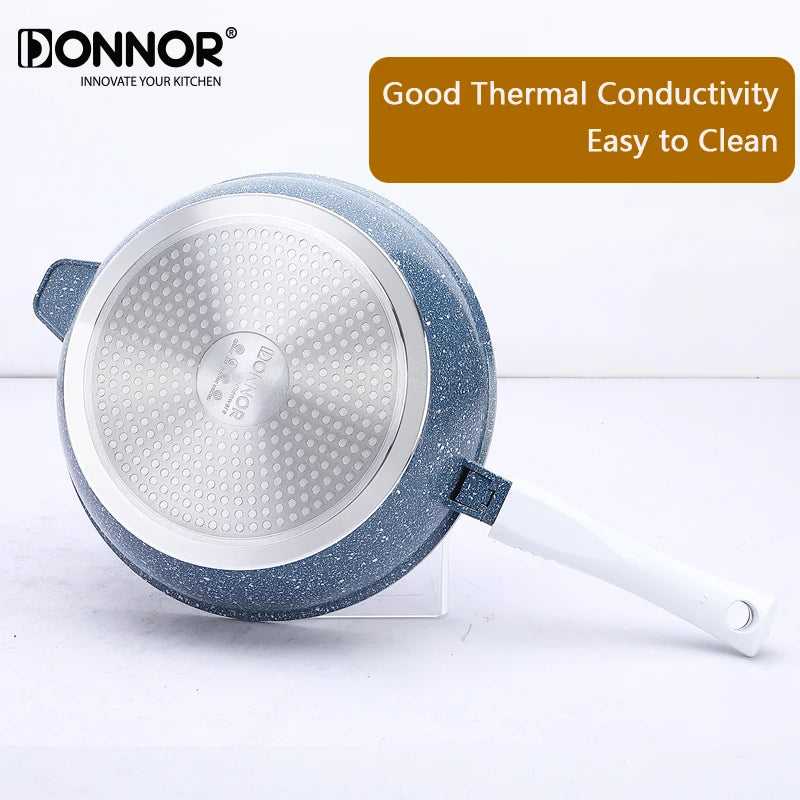 Poêle céramique poignée amovible avec couvercle -