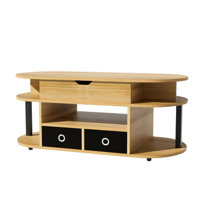 Table basse en bois transformable à plusieurs compartiments -