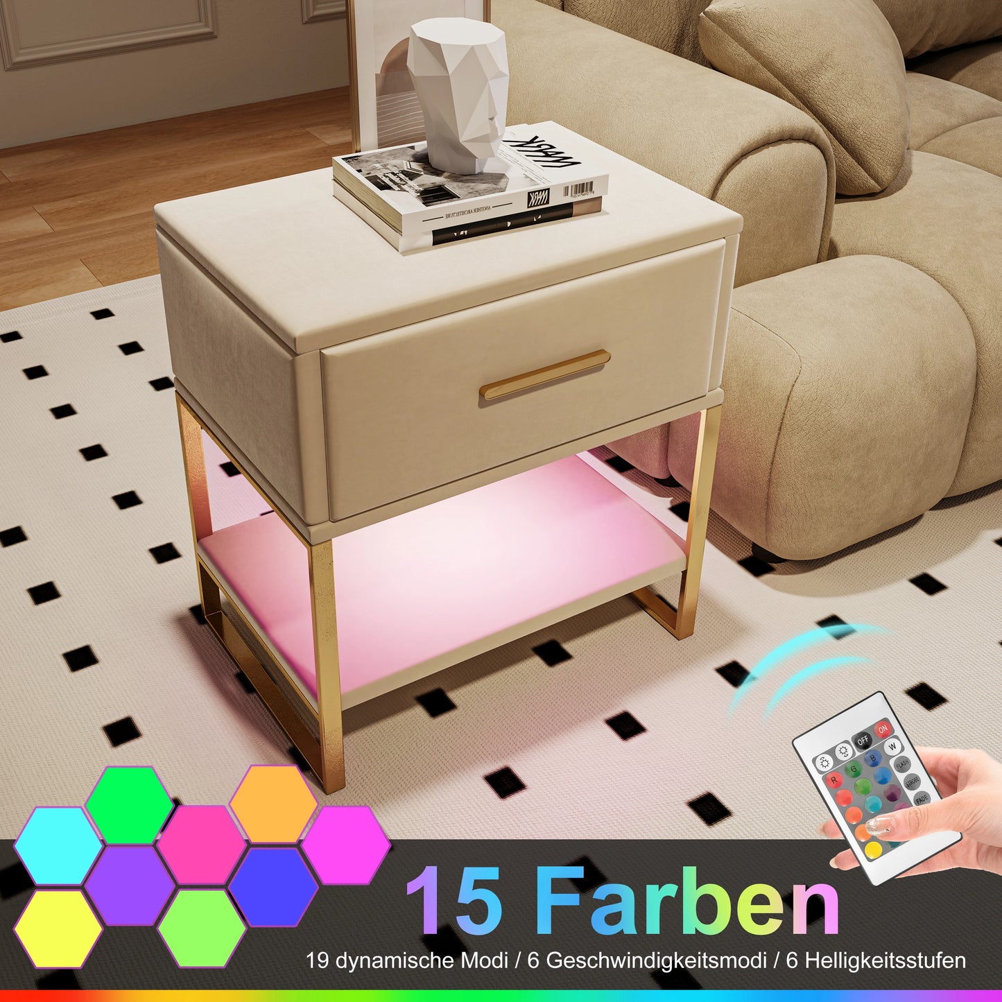 Table de nuit ado blanche 1 pièce -