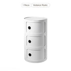 Table de nuit ronde nordique simple - 3 couches blanches