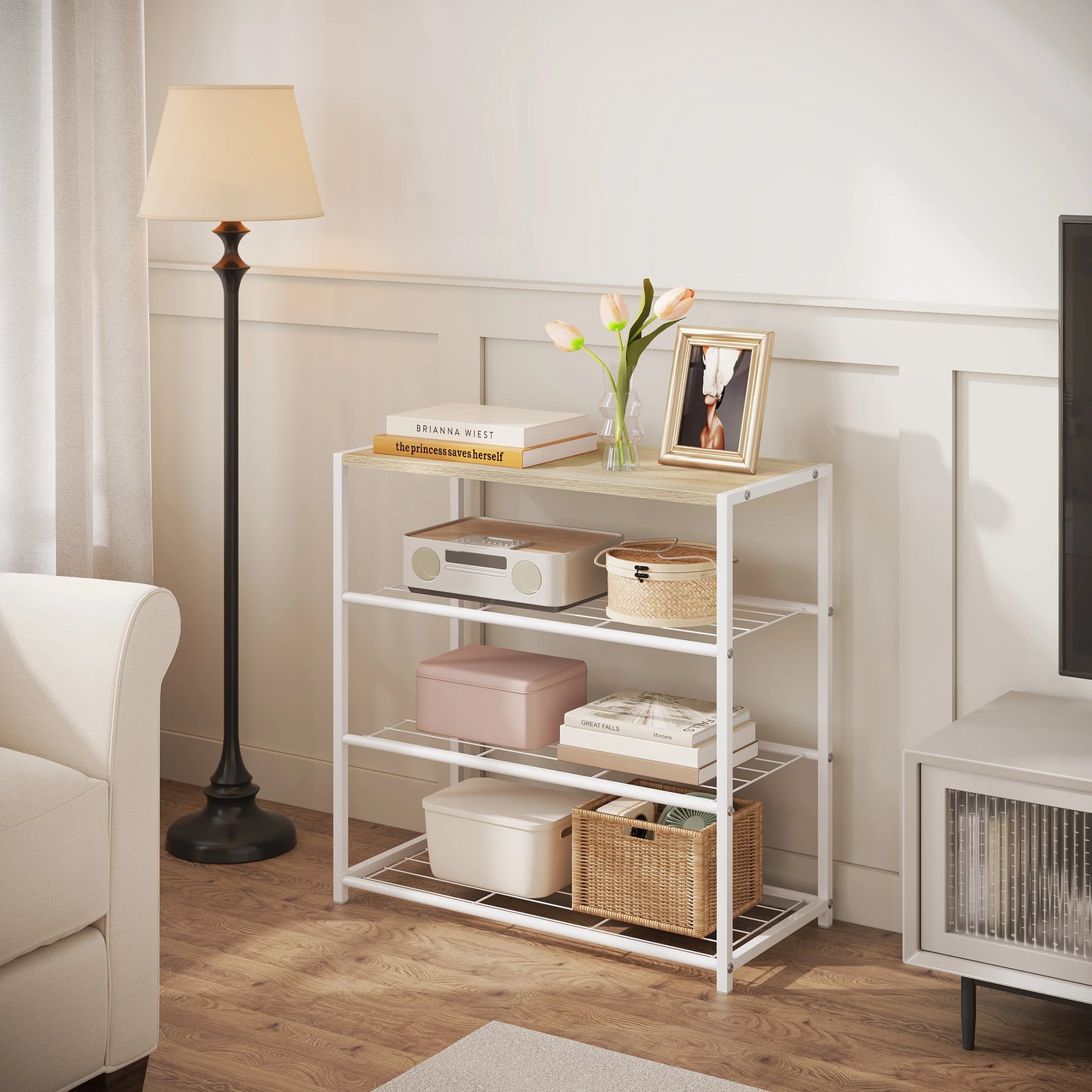 Étagère chaussures métal à étages -