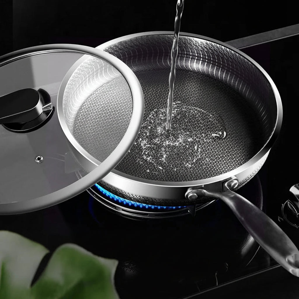 Poêle inox induction et antiadhésive -