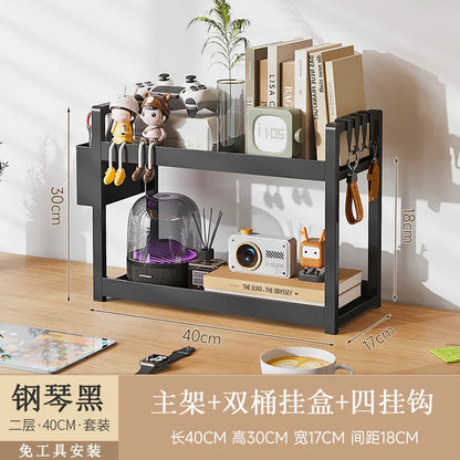 étagère bureau pour fourniture - 2Tier Noir 40cmB