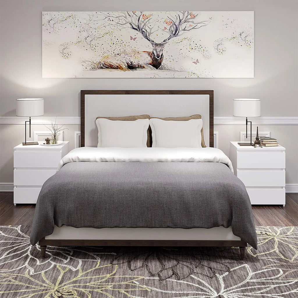 Table de nuit blanche getone avec 3 tiroirs -