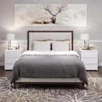 Table de nuit blanche getone avec 3 tiroirs -