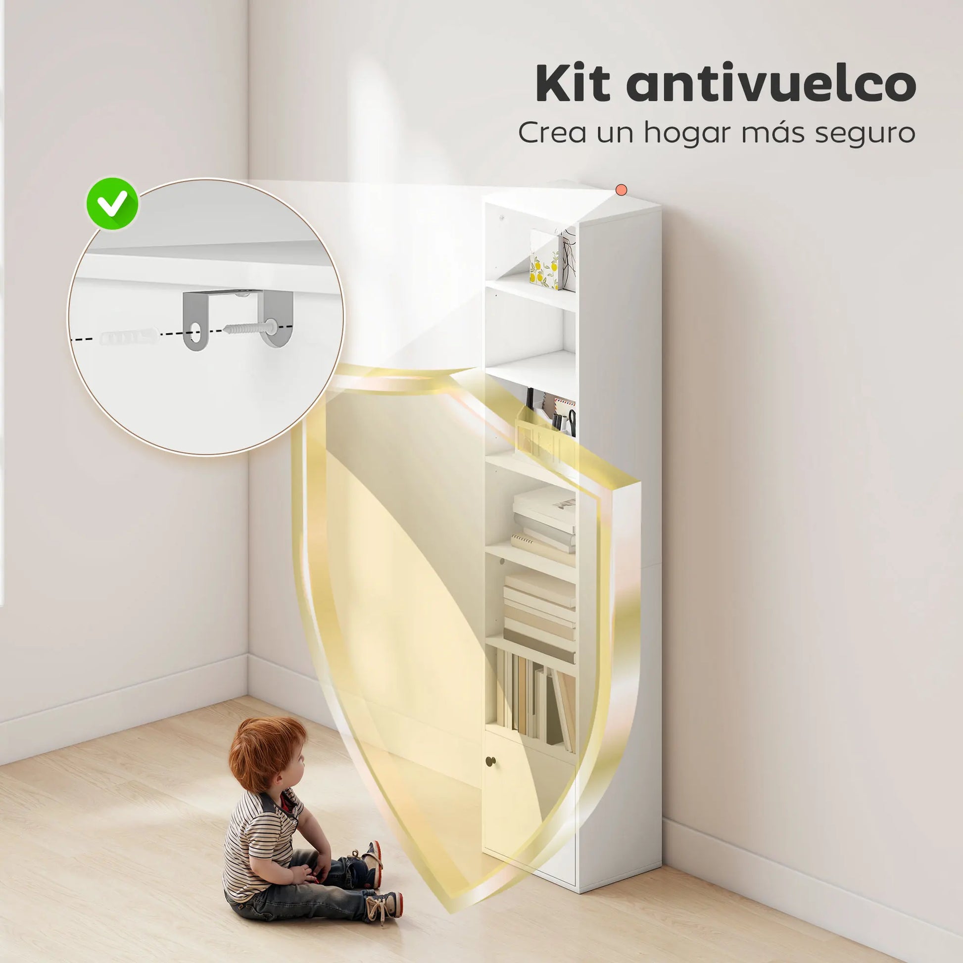 Étagère cube étroite simple 40X30X180 cm -