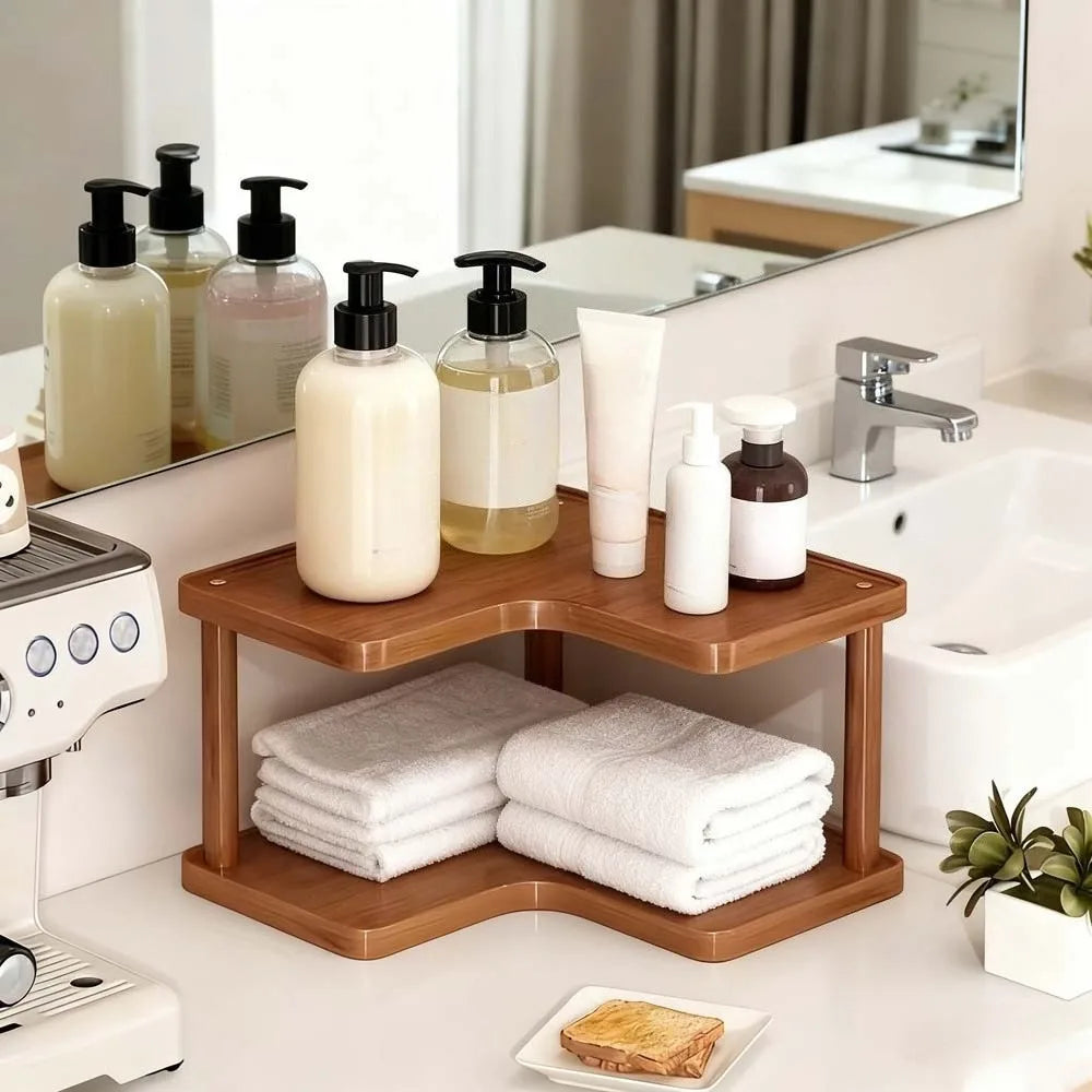 Étagère café d'angle moderne en bois -